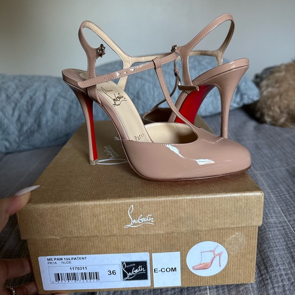 Brand new Nude Louboutin Me Pam 100 Patent - Picture 3 of 13